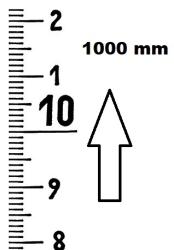 VERTICAL FLEXIBLE RULE AUTOCOLLANT ZERO AT THE BOTTOM 10 COUNTING LENGTH 1000 MM<br>REF : RGVR1-10B010-A